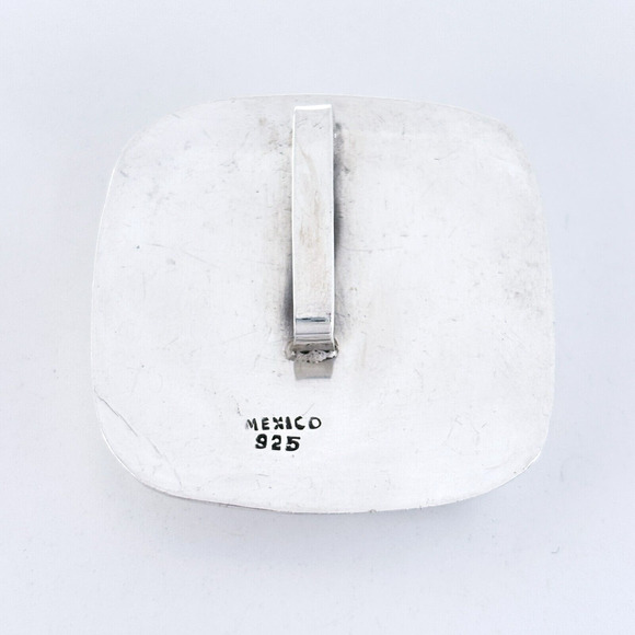 Vintage Mexico Sterling Silver 925 4.5cm Modernist Rounded Square Pendant - Picture 5 of 8